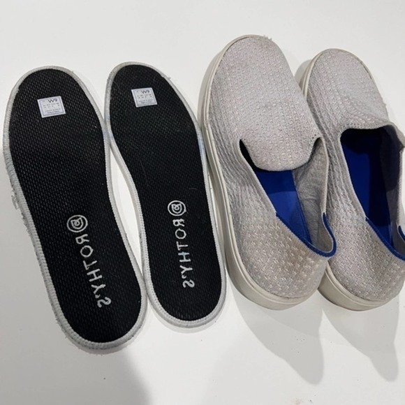 ROTHY'S the slip on sneakers Salt Honeycomb light gray RETIRED womens 9 - Picture 9 of 9